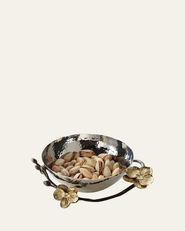 Gold Orchid Nut Bowl